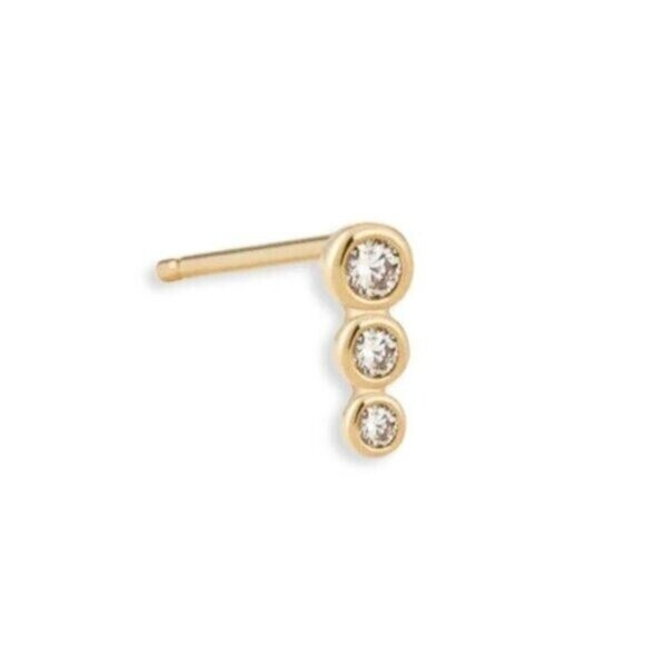 Glimmer Crystal Climber Stud Earrings in Gold - Picture 11 of 13
